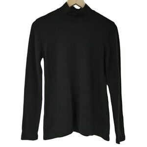 Escada Wool Mock Neck Sweater Size 34 US 8 Brown Long Sleeve Classic Buttons
